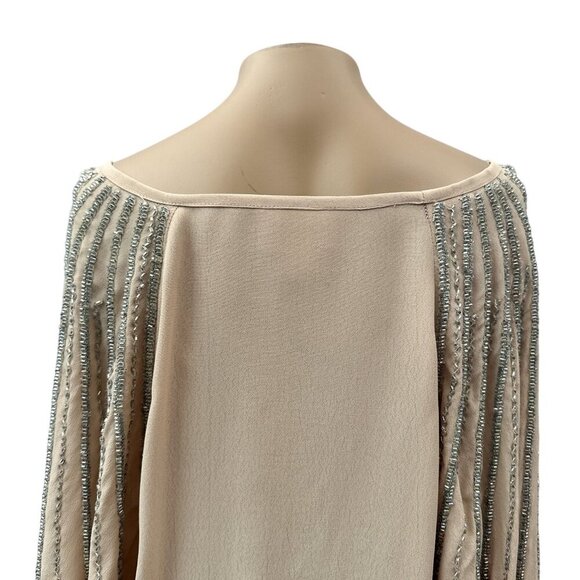 Boyod Embellishments V-Neck Butterfly Half Sleeve Nancy Top Pink Silver Women S - Picture 4 of 13